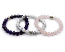 Load image into Gallery viewer, Amethyst, Howlite & Rose Quartz