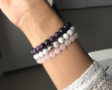 Load image into Gallery viewer, Amethyst, Howlite & Rose Quartz
