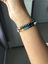 Load image into Gallery viewer, Hematite & 7 Chakras Bracelet on Howlite