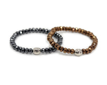 Load image into Gallery viewer, Hematite Faceted in Silver