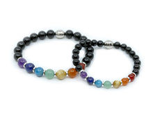 Load image into Gallery viewer, 7 Chakras Bracelet - Black Tourmaline