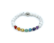 Load image into Gallery viewer, 7 Chakras Bracelet - Howlite