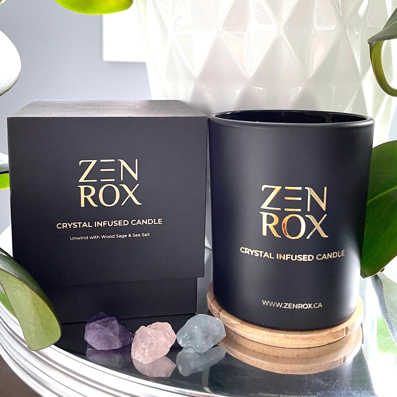 Crystal Infused Candles – ZEN ROX INC