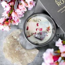 Load image into Gallery viewer, Wood Sage &amp; Sea Salt Candle with Moon Amethyst Angel Aura
