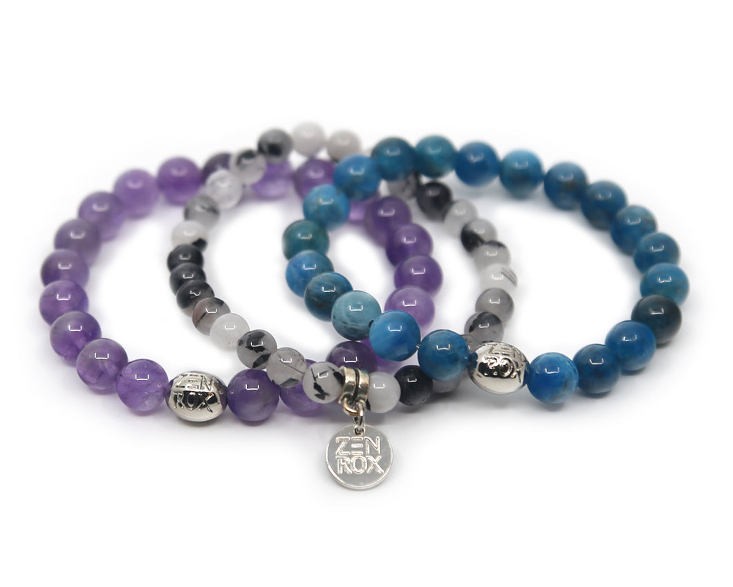 Amethyst, Rutilated Quartz & Apatite