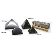 Load image into Gallery viewer, Shungite &amp; Pyrite (Medium) with Sage &amp; Palo Santo
