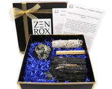 Load image into Gallery viewer, Black Tourmaline &amp; Pyrite with Sage &amp; Palo Santo
