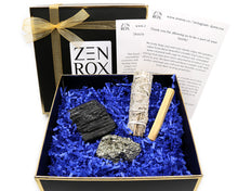Load image into Gallery viewer, Black Tourmaline &amp; Pyrite with Sage &amp; Palo Santo
