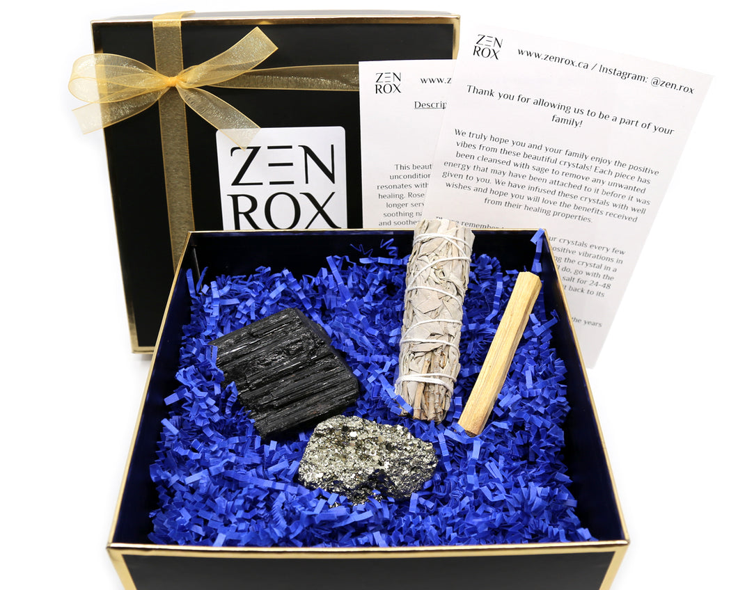Black Tourmaline & Pyrite with Sage & Palo Santo