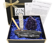 Load image into Gallery viewer, Amethyst &amp; Black Tourmaline with Sage &amp; Palo Santo
