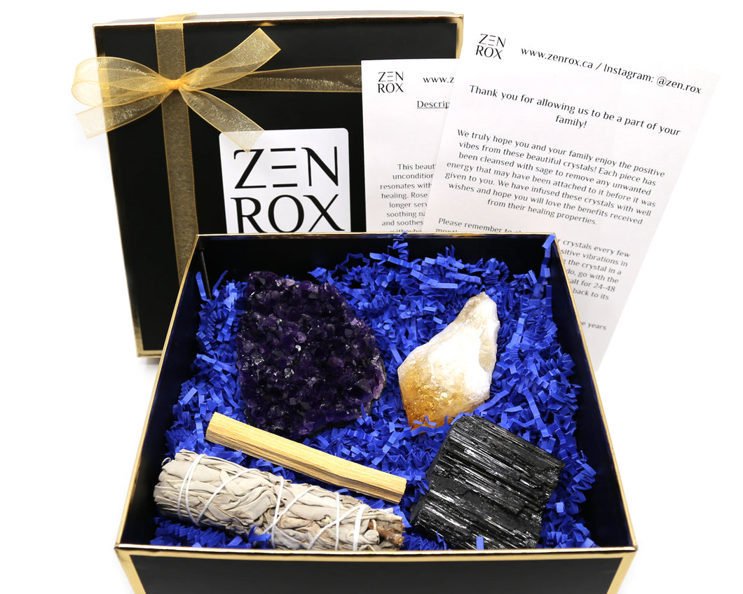 Amethyst, Citrine & Black Tourmaline with Sage & Palo Santo