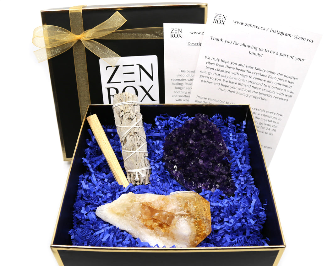 Amethyst & Citrine with Sage & Palo Santo