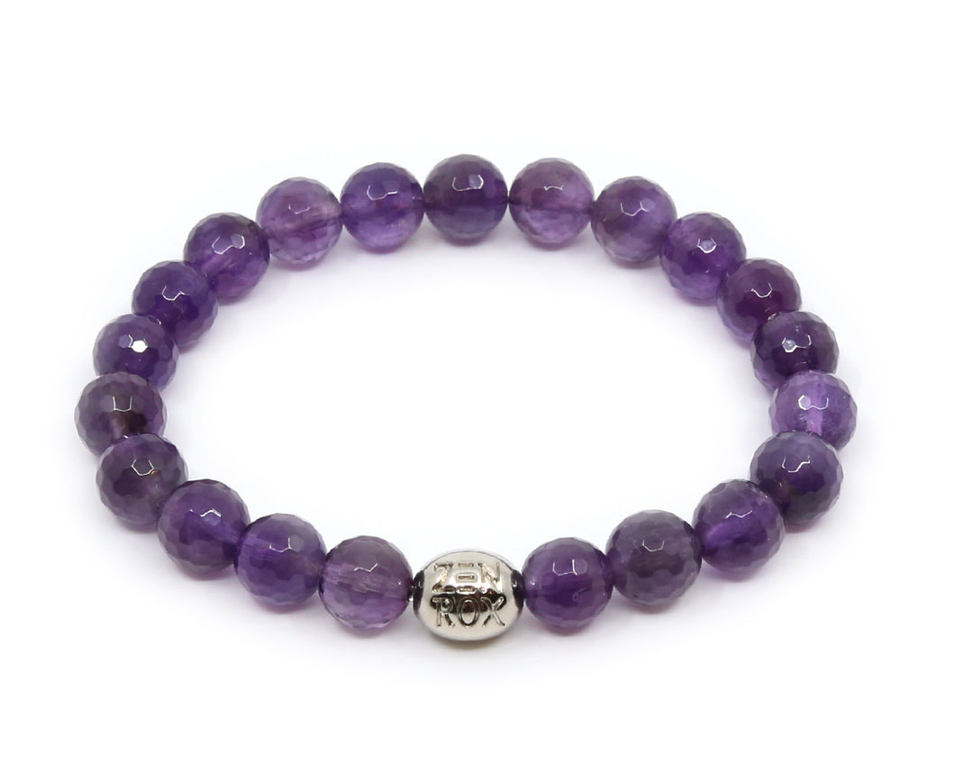Amethyst Faceted Bracelet (Dark Purple)