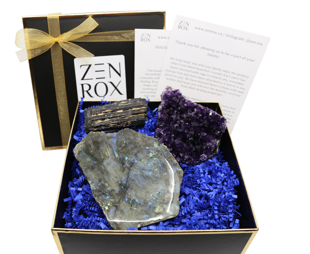 Labradorite, Amethyst & Black Tourmaline
