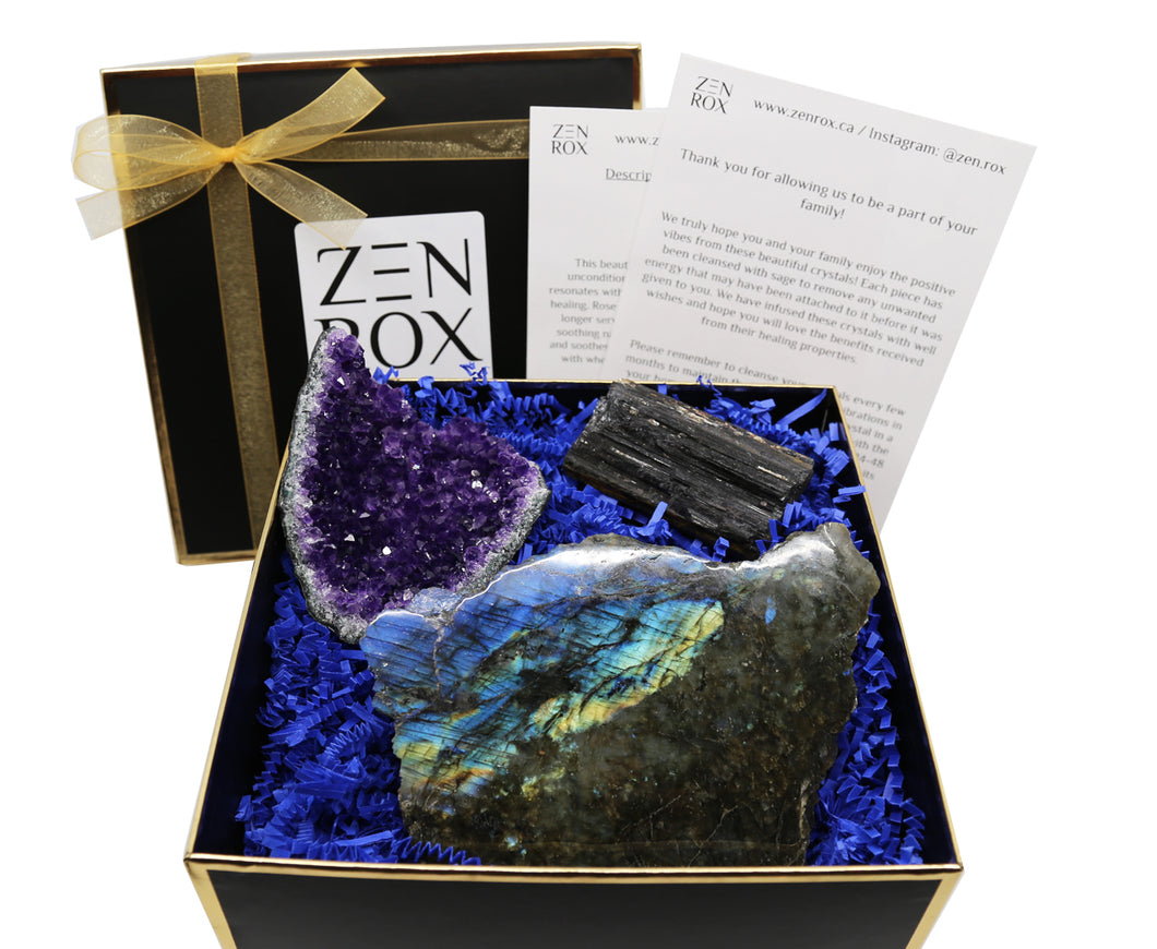 Labradorite, Amethyst & Black Tourmaline