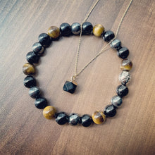 Load image into Gallery viewer, Onyx Pendant &amp; Triple Protection Bracelet Set
