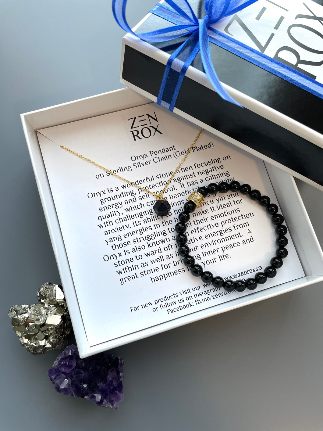 Onyx Pendant & Bracelet Set