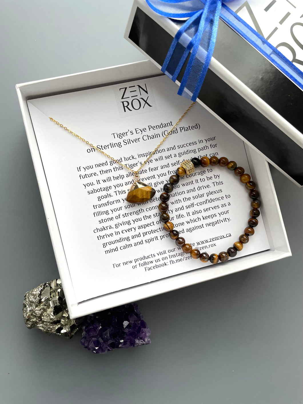 Tiger's Eye Pendant & Bracelet Set