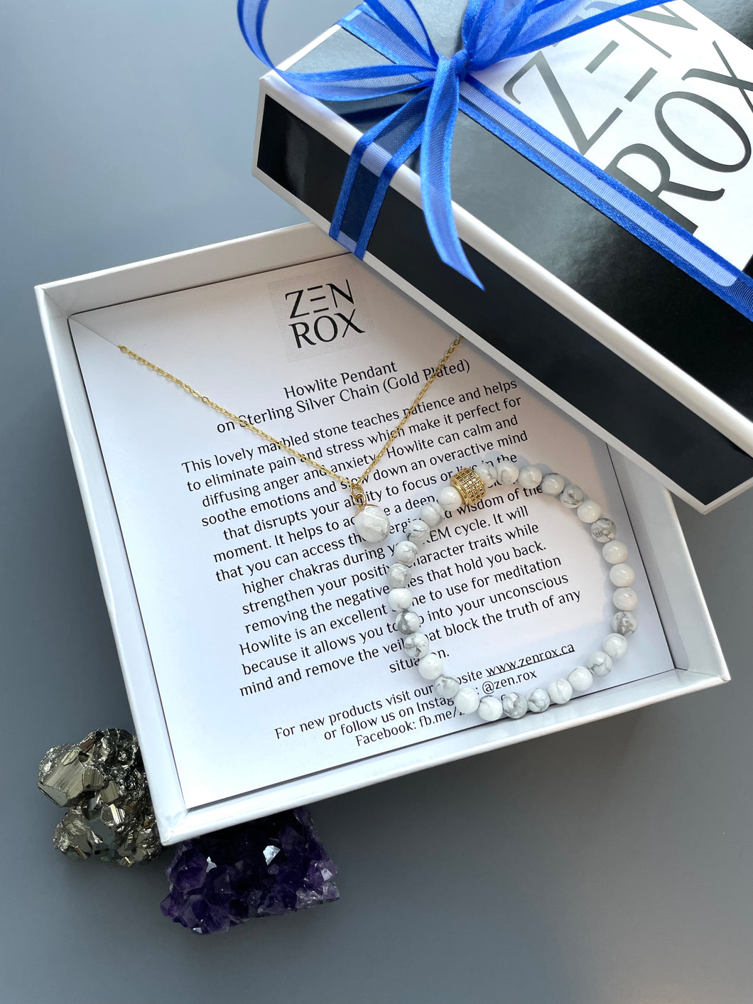 Howlite Pendant & Bracelet Set