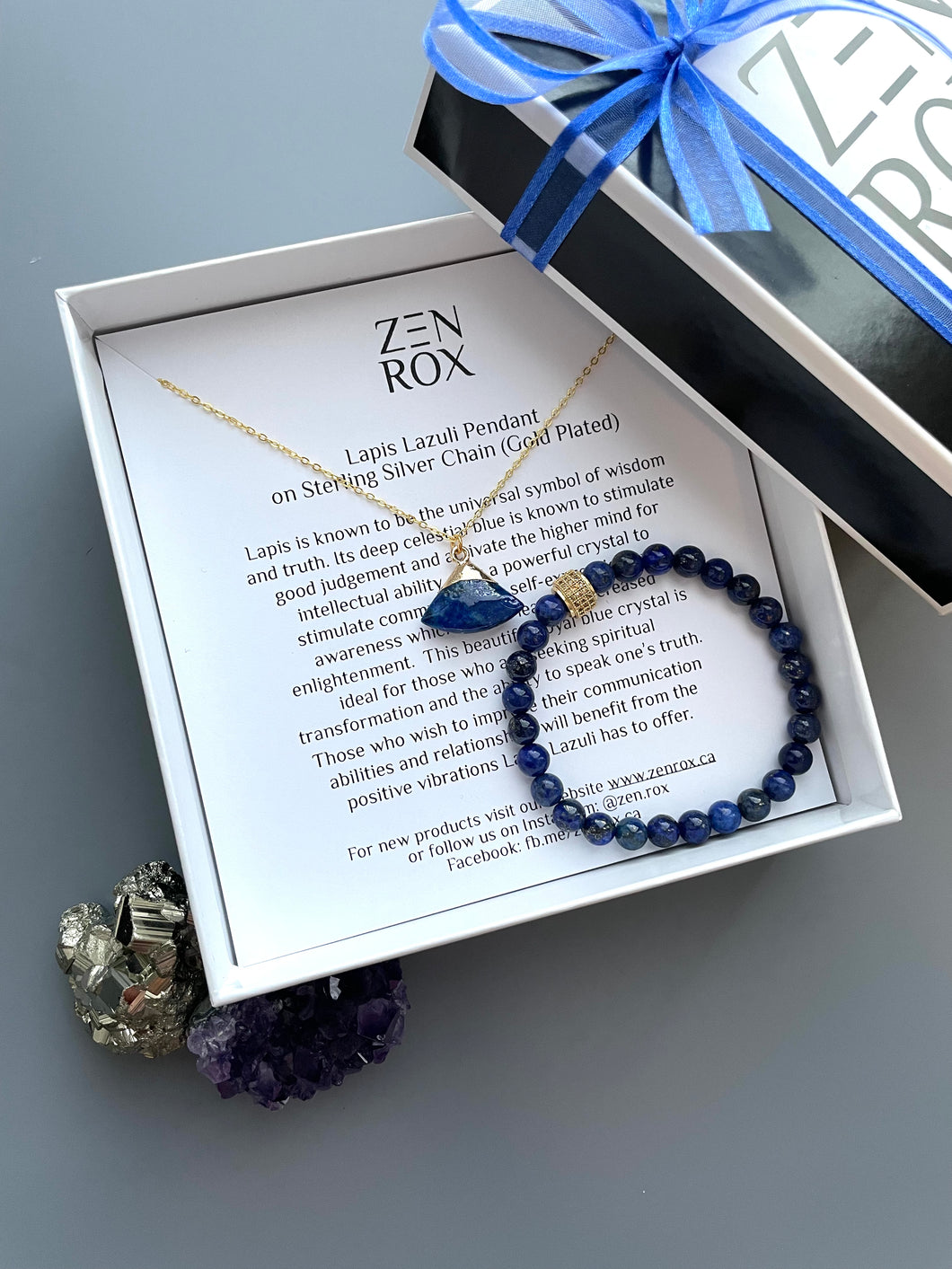 Lapis Lazuli Pendant & Bracelet Set