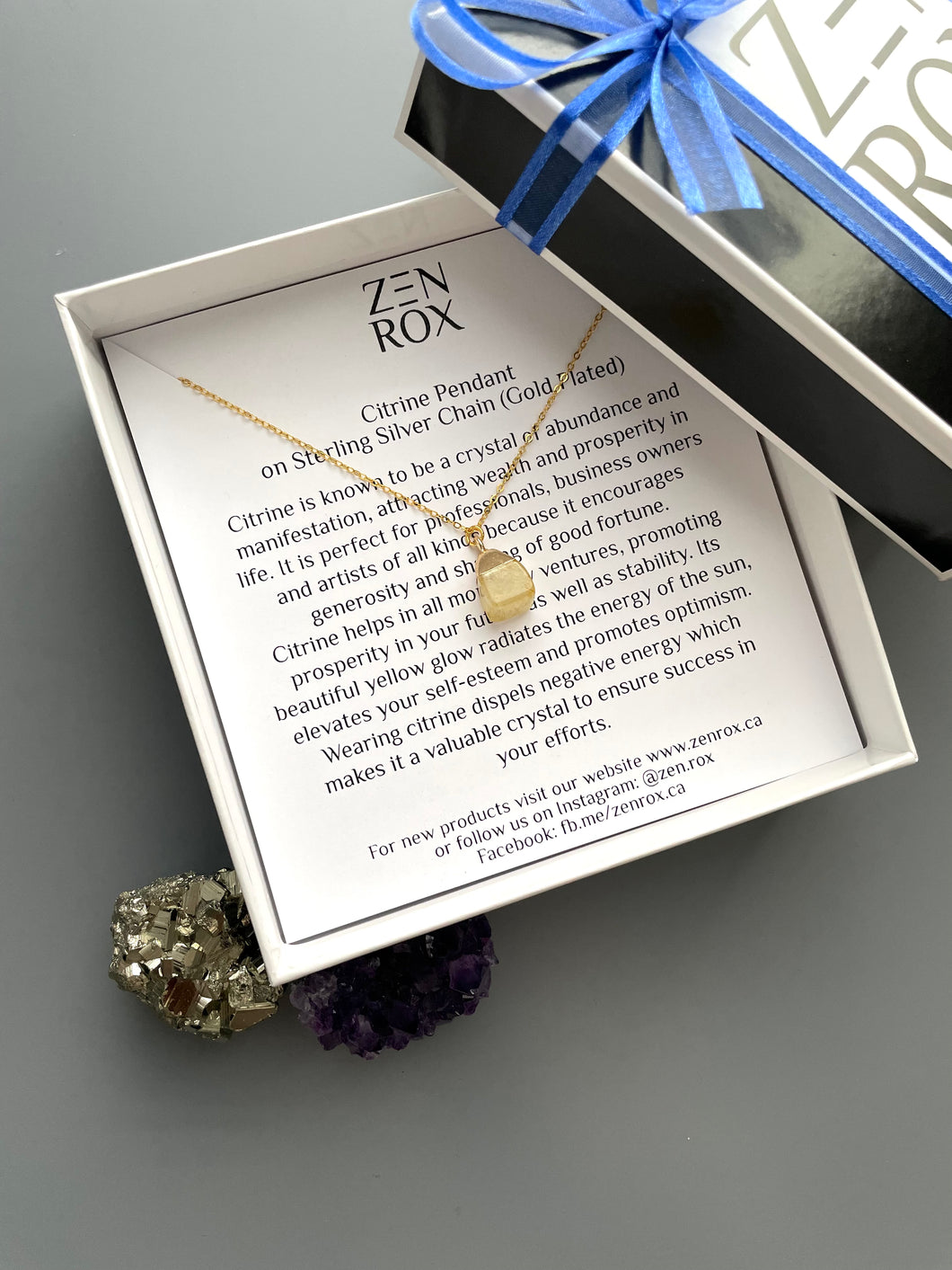 Citrine Pendant on Sterling Silver Chain (Gold Plated)