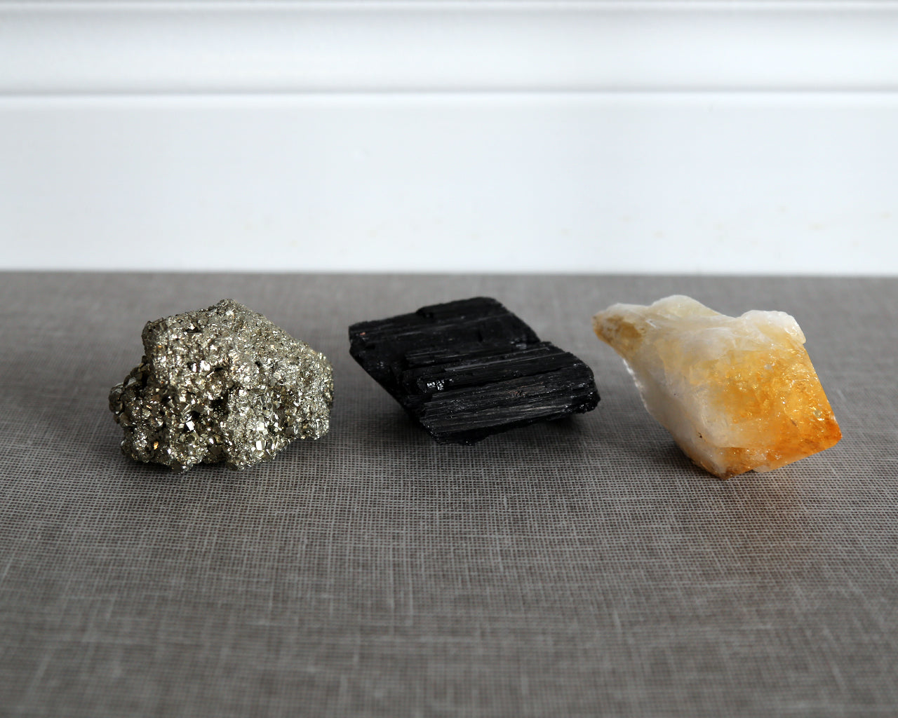 Pyrite Citrine Black Tourmaline with Sage Palo Santo