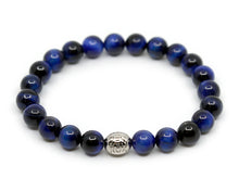 Load image into Gallery viewer, Tiger&#39;s Eye Bracelet (Blue)
