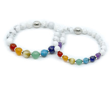 Load image into Gallery viewer, 7 Chakras Bracelet - Howlite

