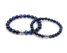 Load image into Gallery viewer, Tiger&#39;s Eye Bracelet (Blue)
